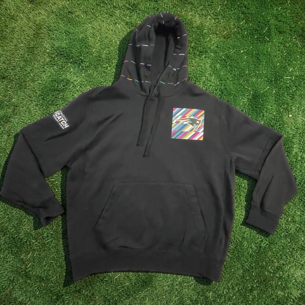 Nike New England Patriots Crucial Catch Hoodie Men's Large Black NFL 2023